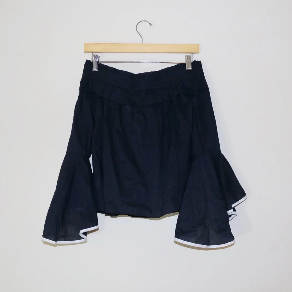 MISA Los Angeles Loris Off-the-Shoulder Top in Dark Blue - Picture 4 of 12